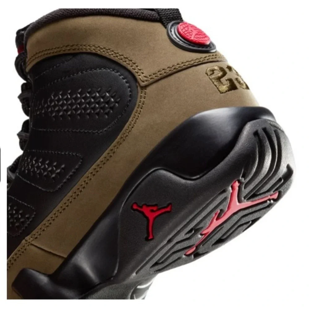 Nike Air Jordan 9 Retro GS Black/Olive Kids HV4574 030 - Size 7Y